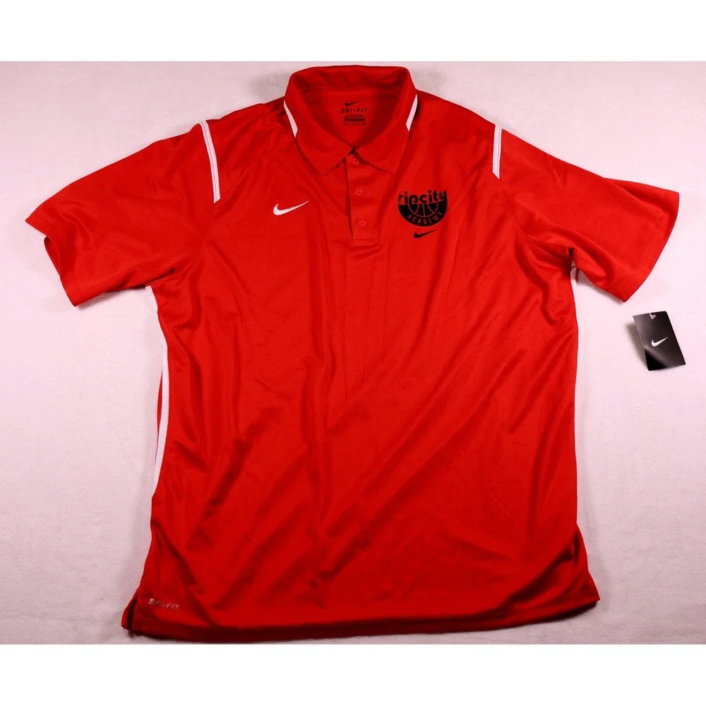 Nike Dri-FIT Rip City Academy Polo Golf Shirt Mens XL Red Basketball PDX NEW NWT